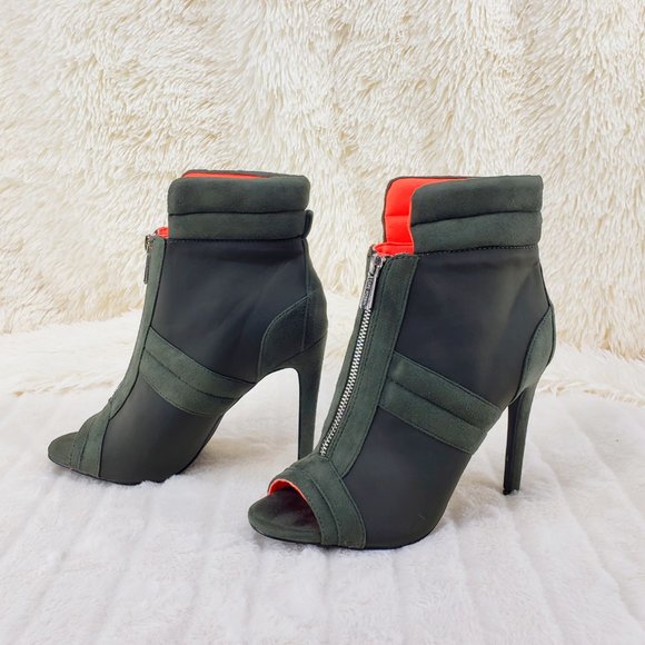 Front Zipper 4" High Heel Ankle Boots - Picture 8 of 11